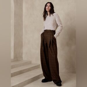 Banana Republic Vasto Wide-Leg Italian Wool Trouser